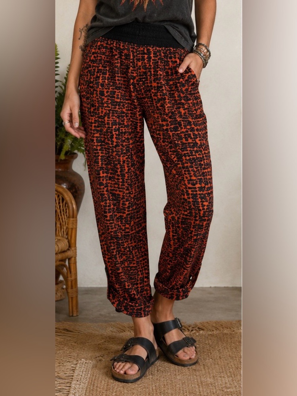 Anthropologie Hei Hei Kiri Kiri Pants Small Abstract Print Jogger